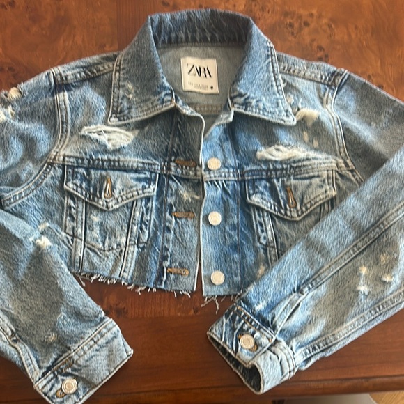 Zara Blue Jean Jacket Classic Denim Style - Picture 1 of 8